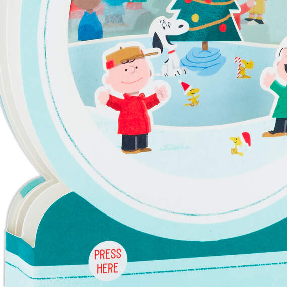 The Peanuts® Gang Snow Globe Musical 3D Pop-Up Holiday Card With Motion, , large image number 5