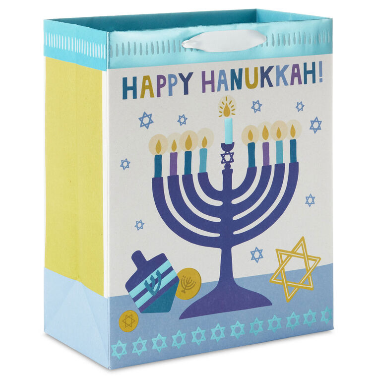 9.6" Glowing Menorah Medium Hanukkah Gift Bag
