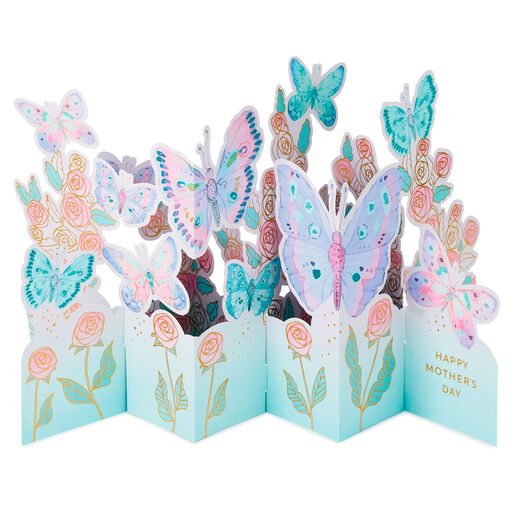 Jumbo Butterflies and Roses 3D Pop-Up Mother's Day Card, 