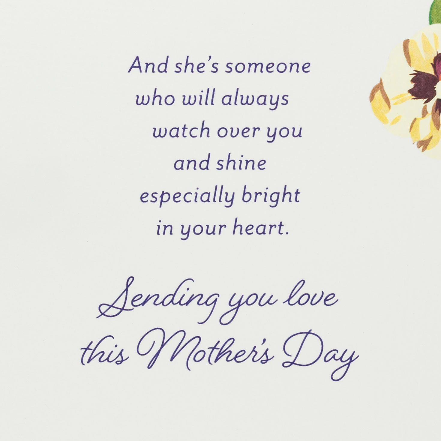 Pansies and Placard Loss of Mom Mother's Day Card Sentiment image number 2