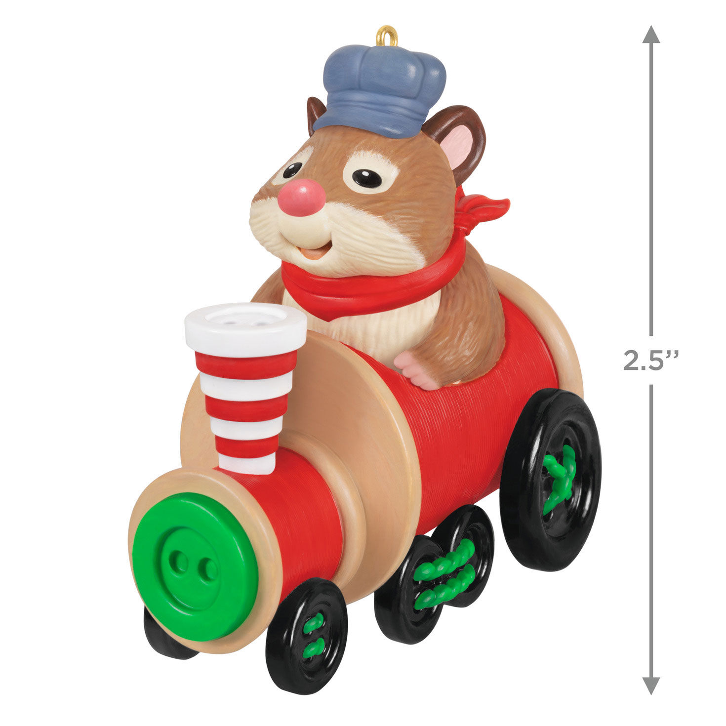 Hamster in Train Car Keepsake Ornament measurement image number 3