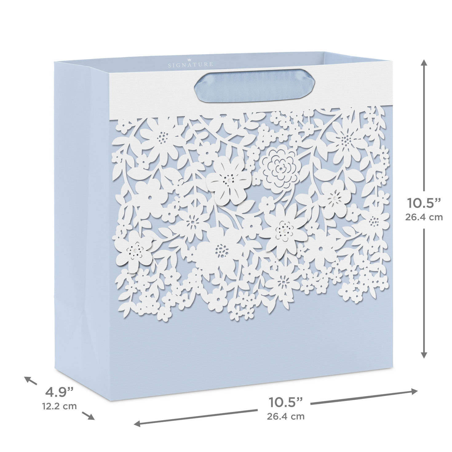 Laser-Cut Lacework Large Square Gift Bag measurement image number 3