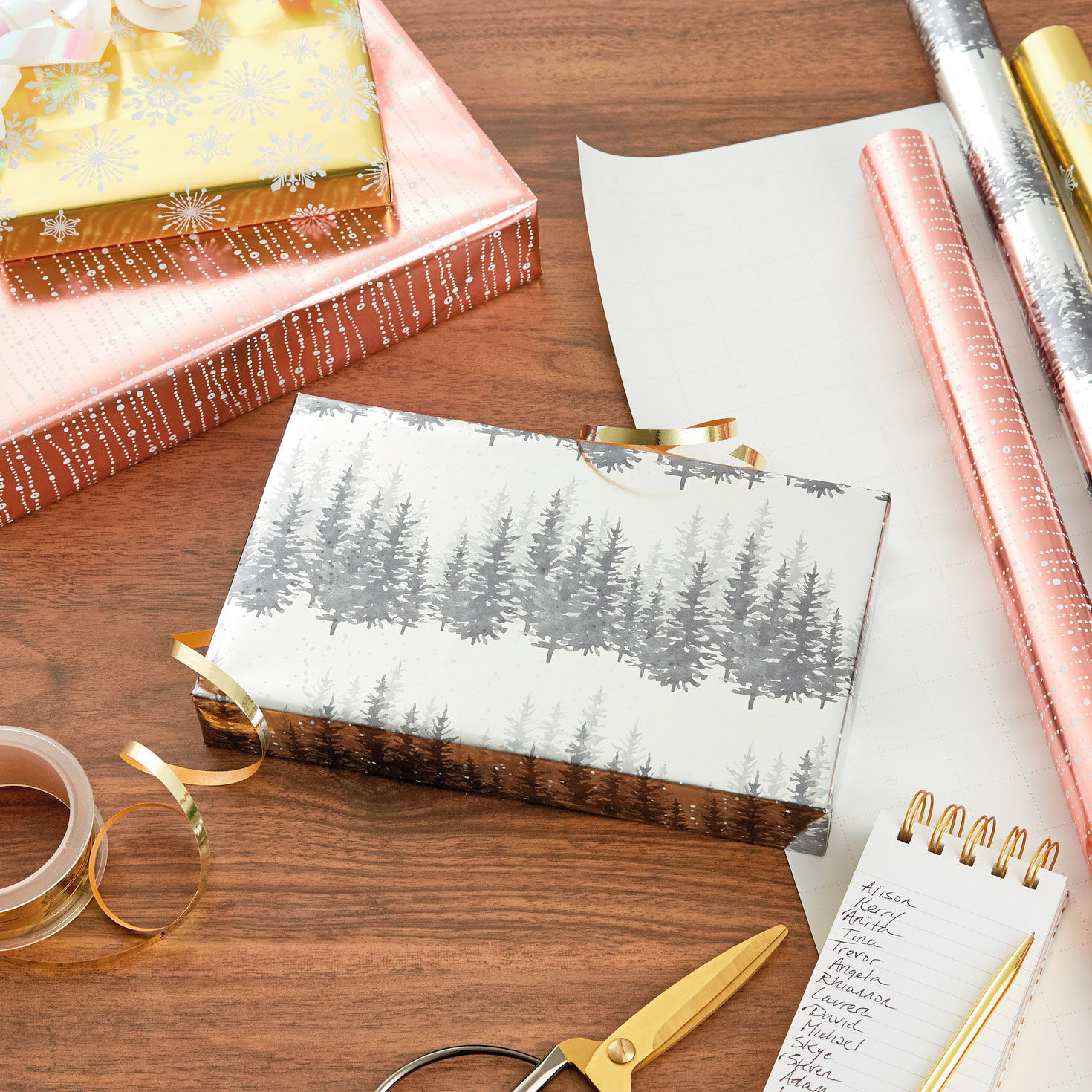 Metallic Mix 3-Pack Assortment Holiday Gift Wrap  image number 2