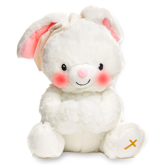 Paws for Prayer Bunny Stuffed Animal With Music and Light, 10" H