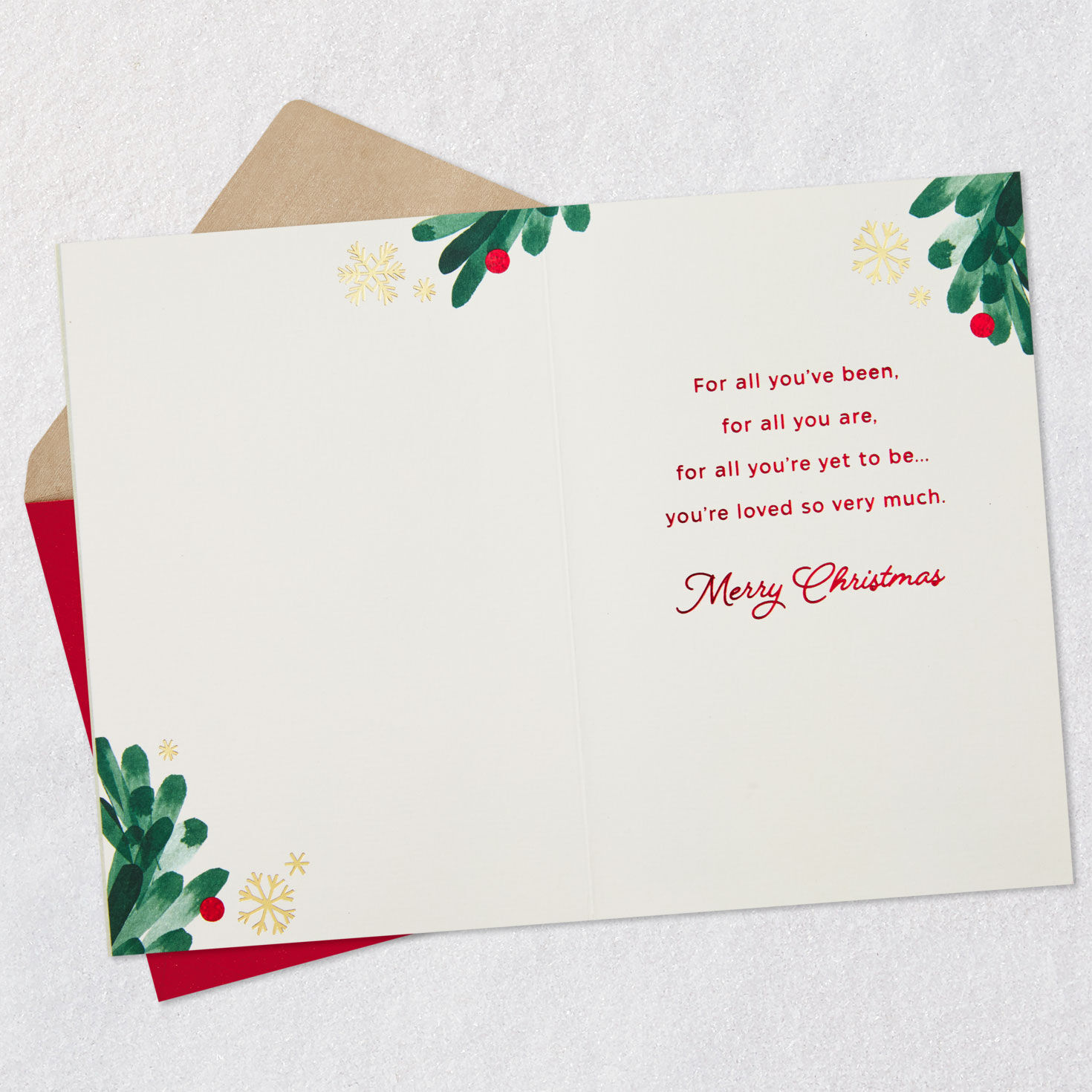 Dove and Wreath Christmas Card for Granddaughter Open card with envelope image number 3