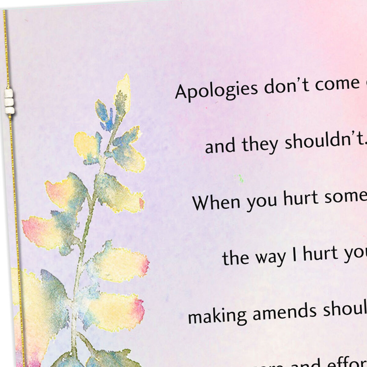 Watercolor Flowers Apology Card Greeting Cards Hallmark