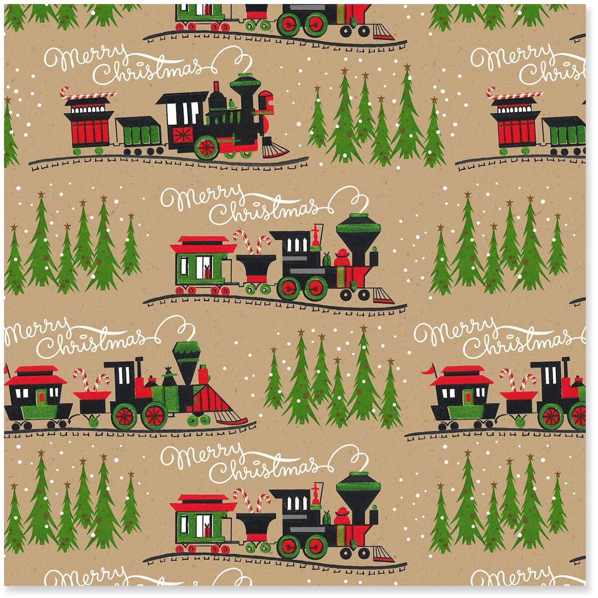 Train Jumbo Christmas Wrapping Paper Roll, 100 sq. ft. - Wrapping Paper