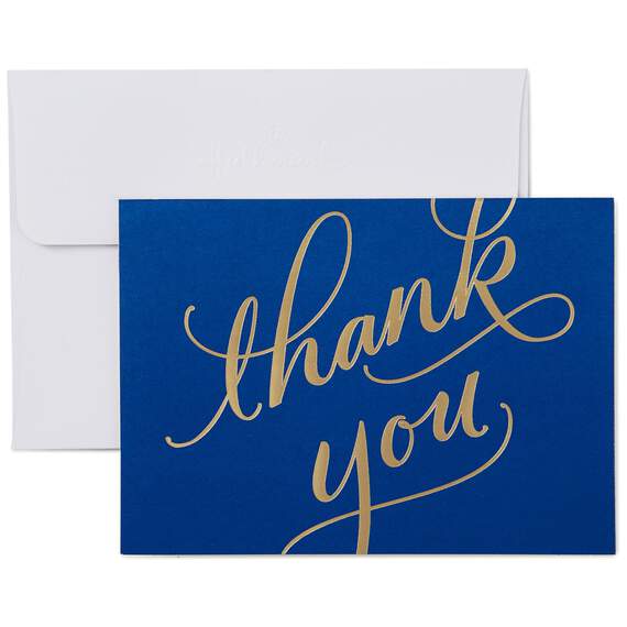 Classic Navy and Gold Thank You Notes, Box of 40, , large image number 4