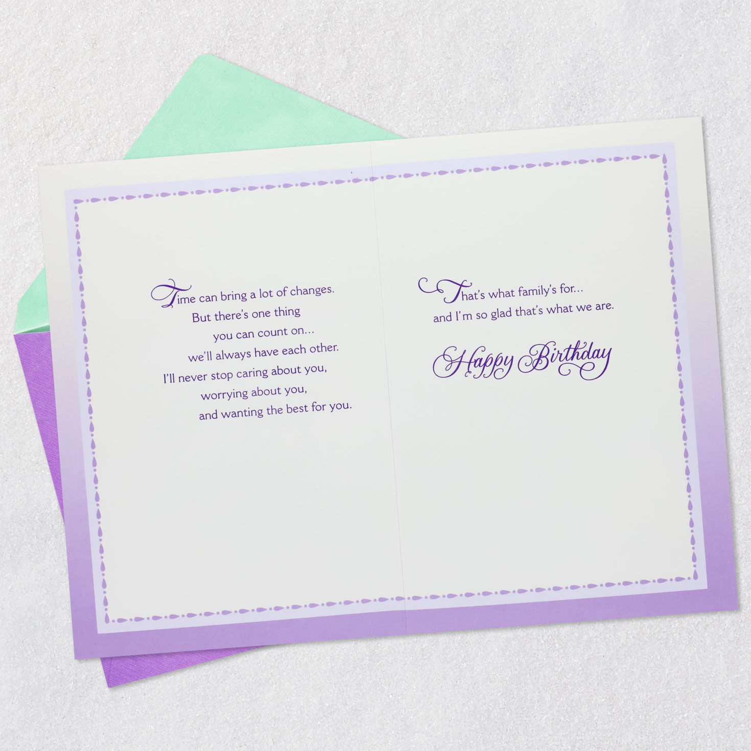 Floral Cake Sister Birthday Card Open card with envelope image number 4