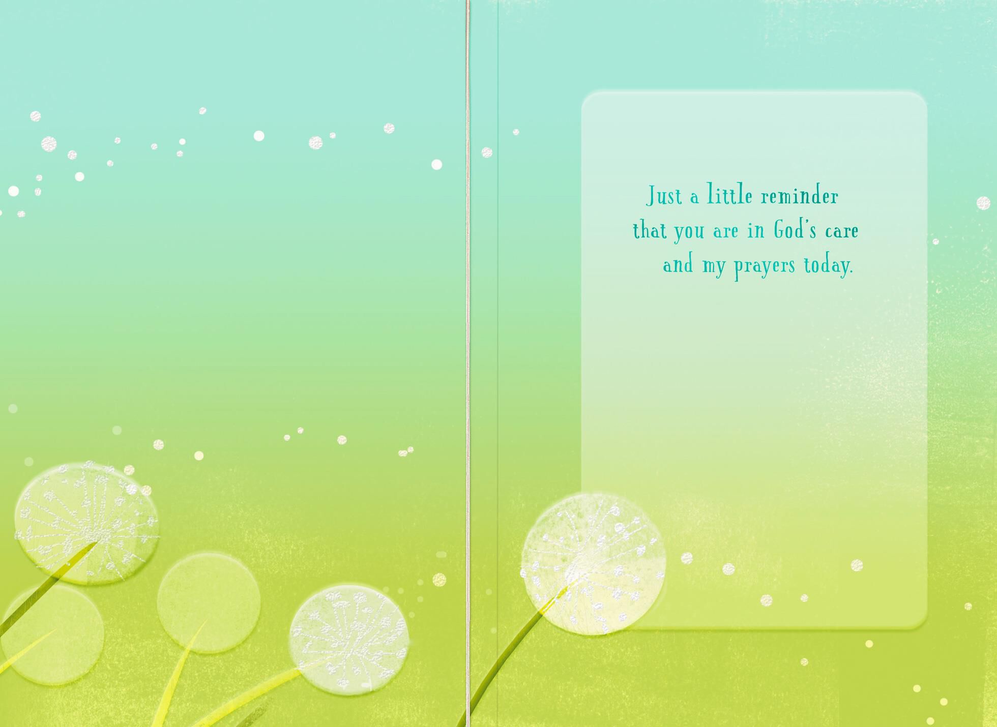 You Are in God's Care Religious Encouragement Card