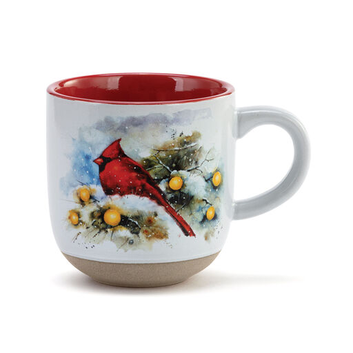 Cardinal on Snow Frosted Branch Mug and Matching Card, 
