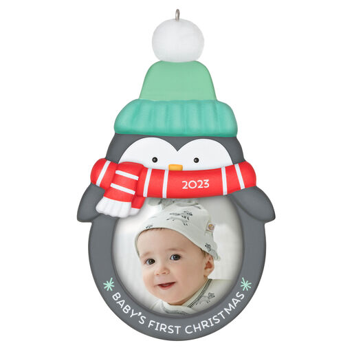 Baby's 1st Christmas 2023 Personalize Photo Ornament, 