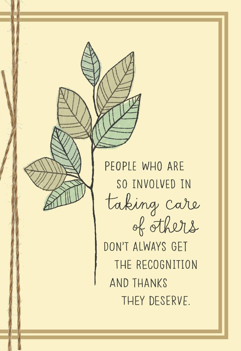 Thanks for Taking Care of Others Thank You Card