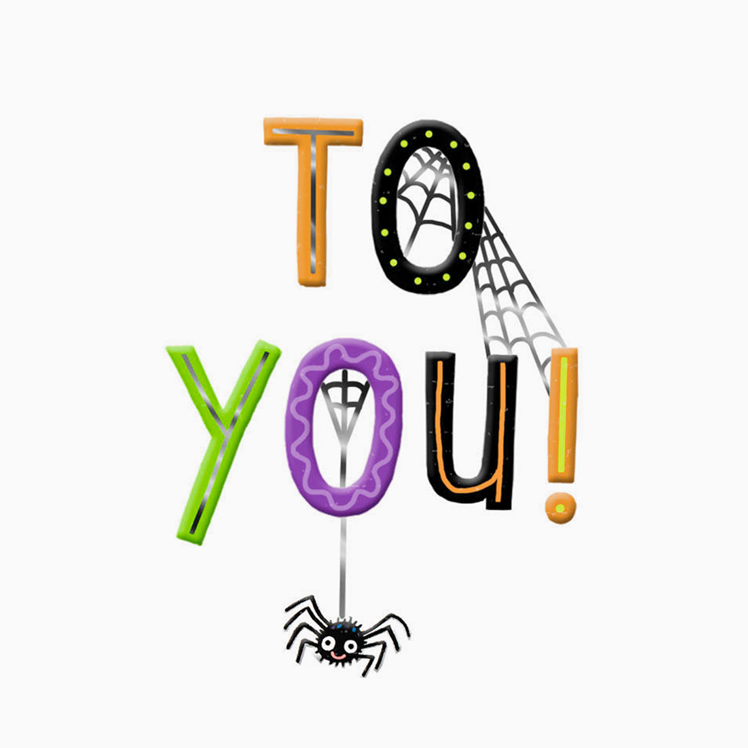 Bats, Spiders and Bones Happy Halloween Card Sentiment image number 2