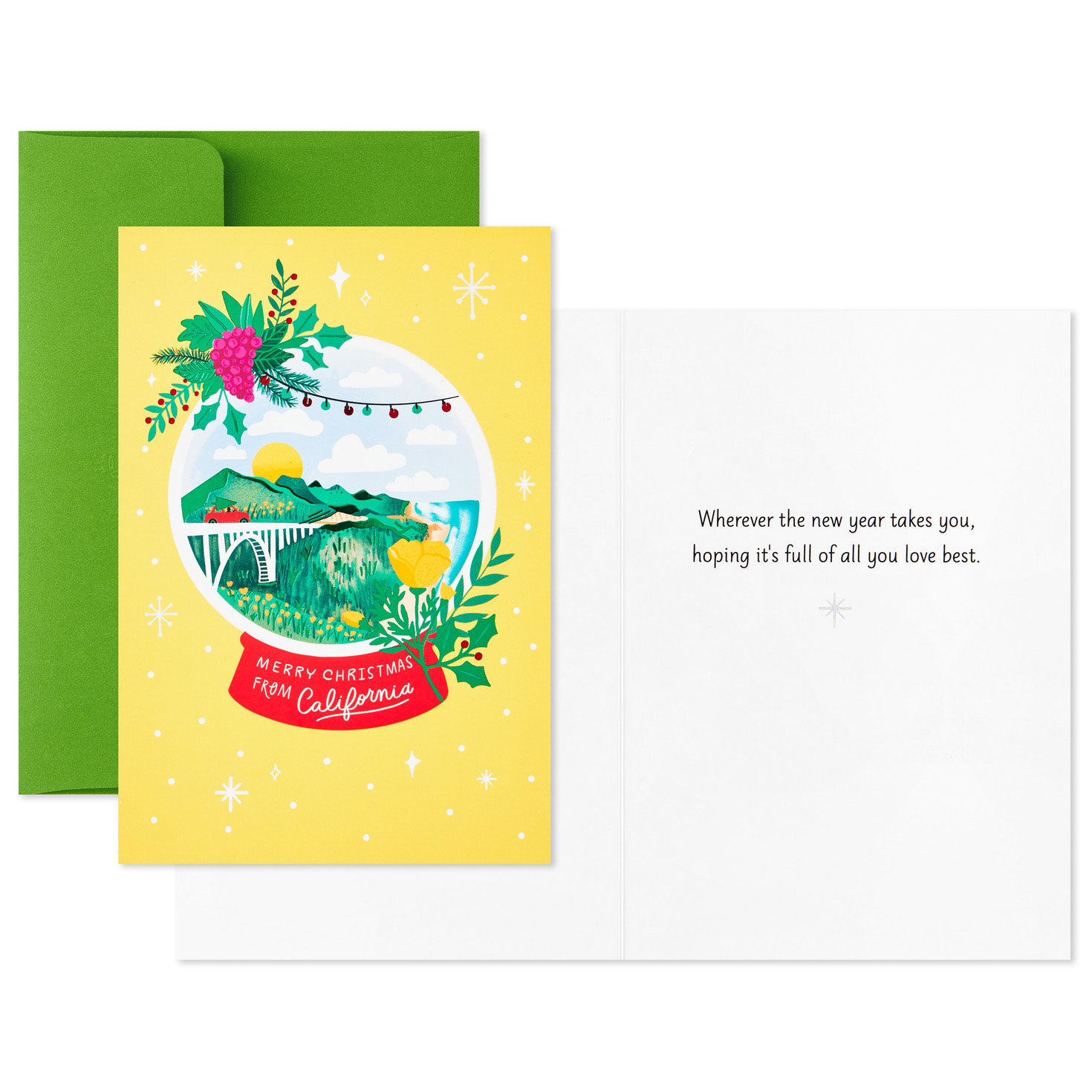 California Snow Globe Scene Boxed Christmas Cards, Pack of 16, , large image number 3