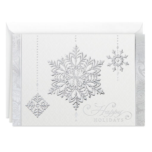 Silver Snowflakes Boxed Holiday Cards, Pack of 40, 