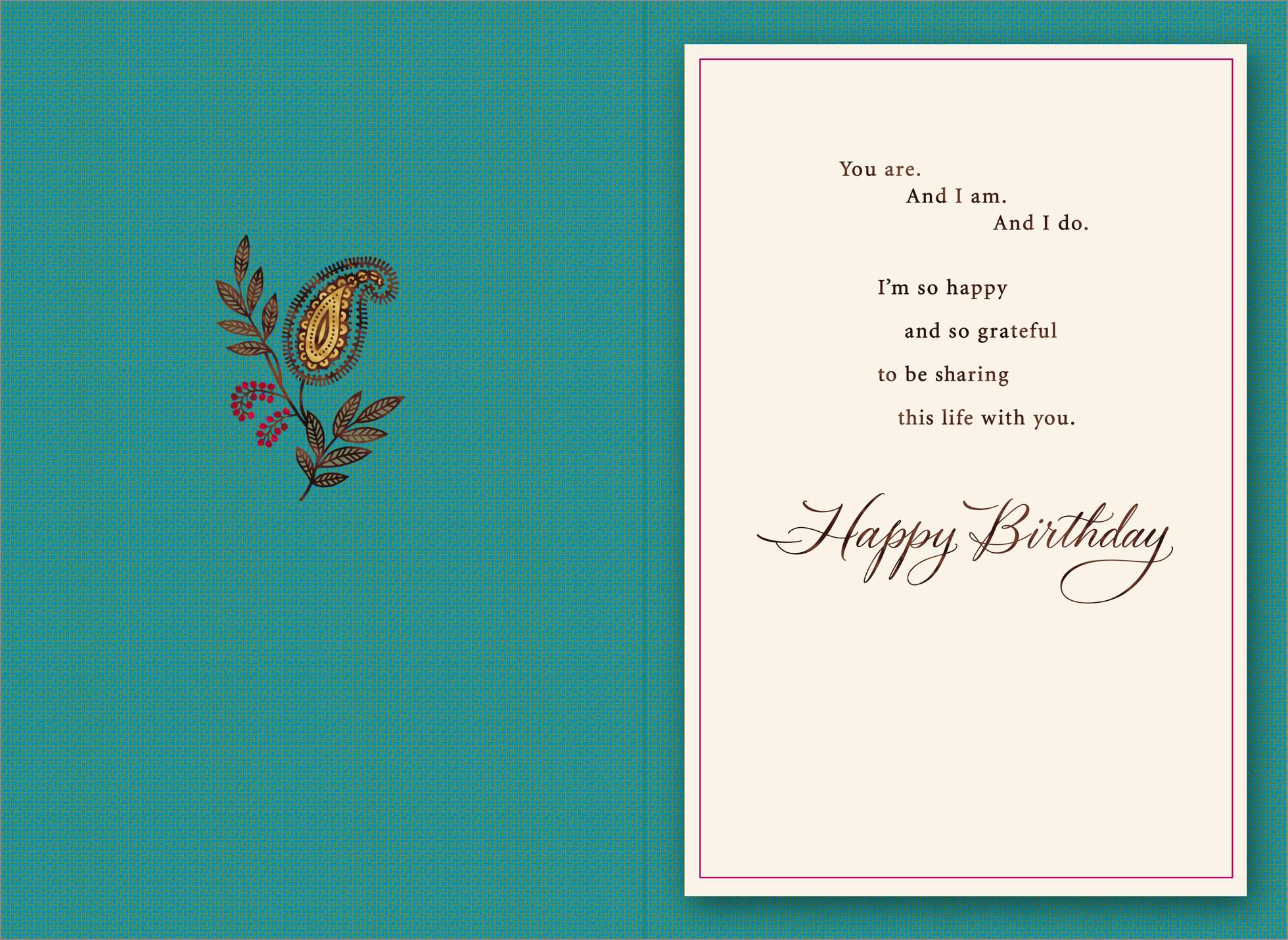 Paisley Vine Birthday Card for Husband