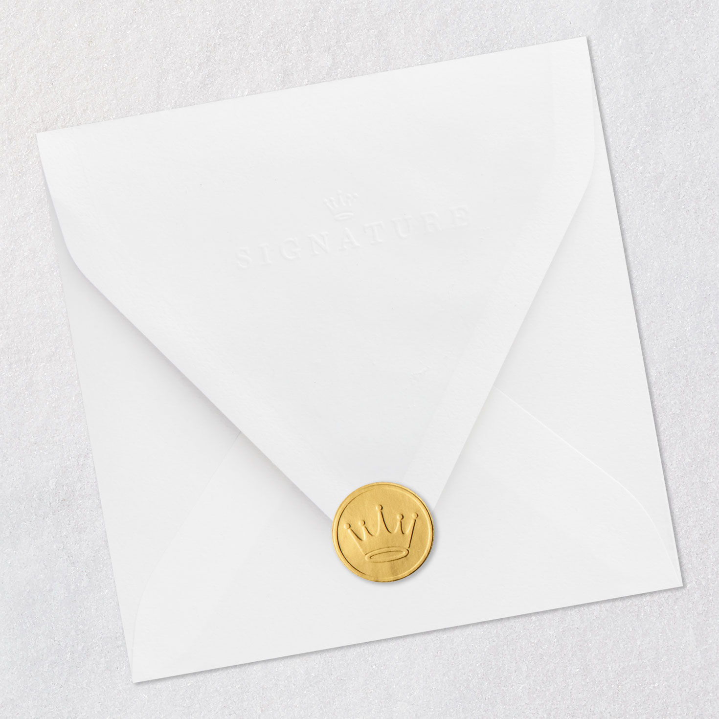 Gold Foil Script Lettering with Leaves Thank You Card Envelope Back with Seal image number 8