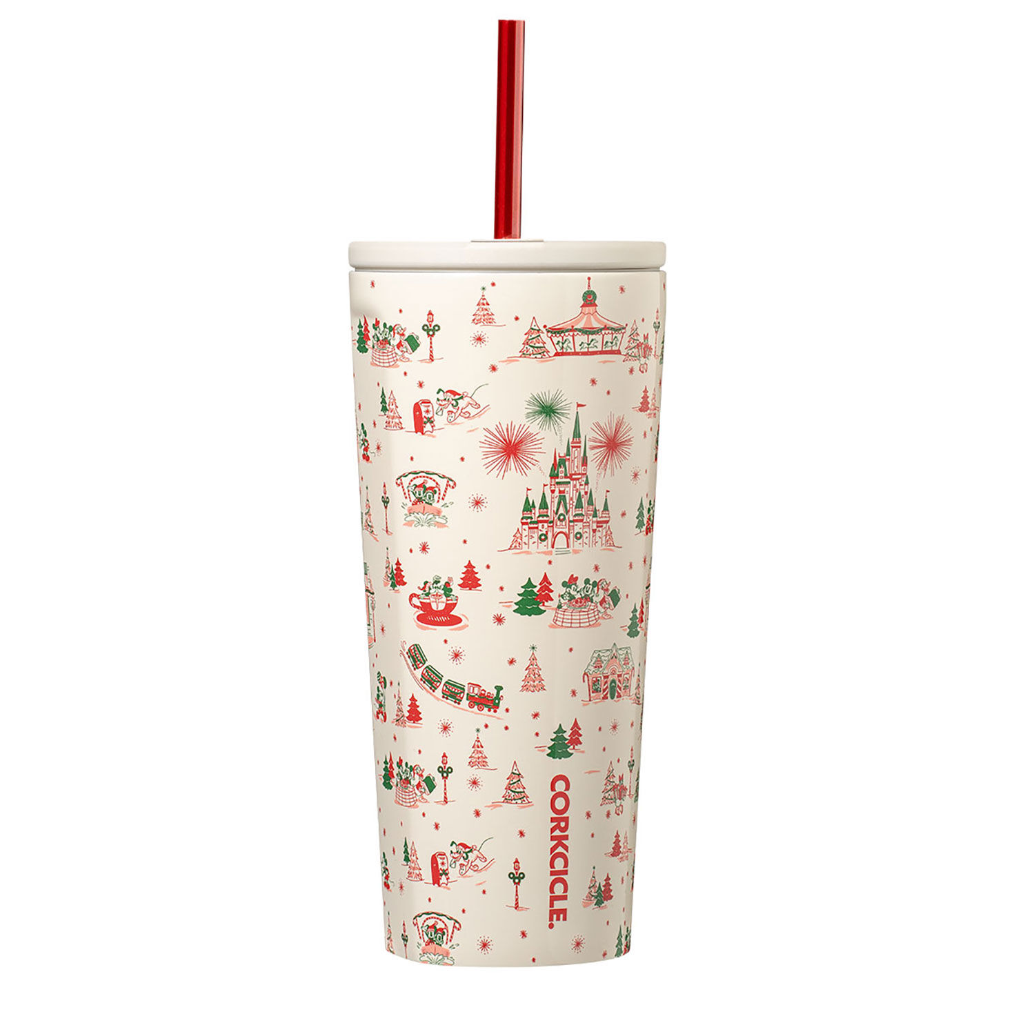 Pink Green Disney Hallmark Movie Straw Cup side image number 3