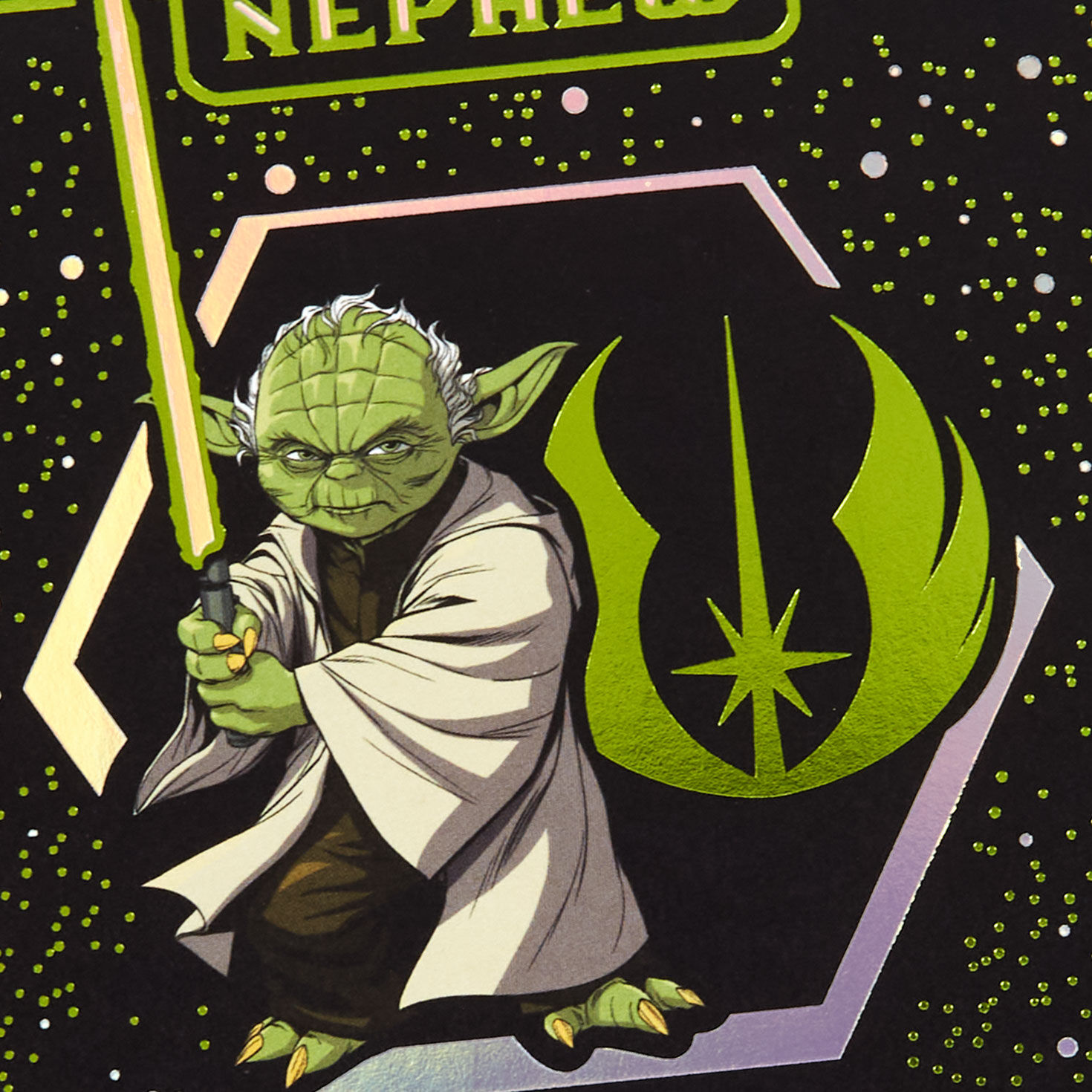 Star Wars Yoda Force for Good Nephew Birthday Card Card Front Detail image number 4