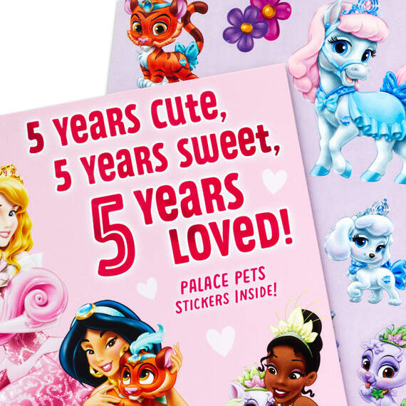 Disney Princesses Palace Pets 5th Birthday Card With Stickers for Her, , large image number 5