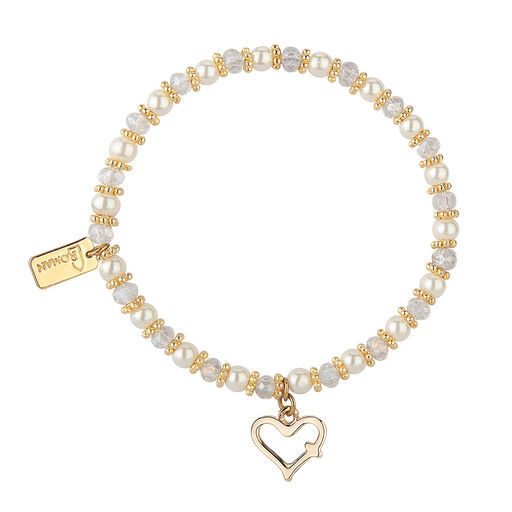 Roman Gold Cross Heart Bracelet for Kids, 
