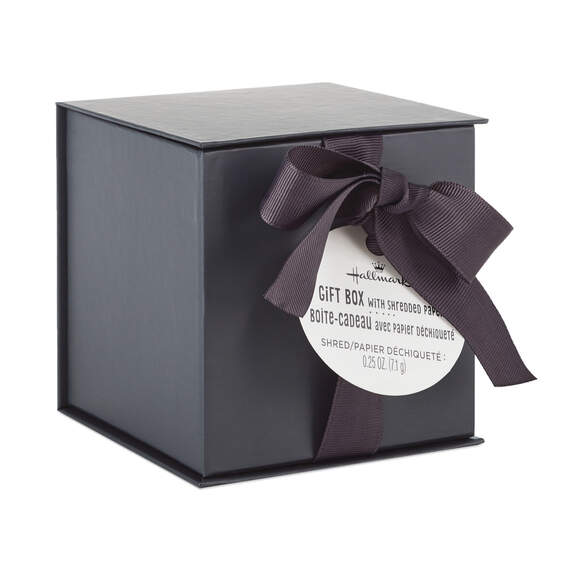 Slate Gray Small Gift Box With Shredded Paper Filler, , large image number 4