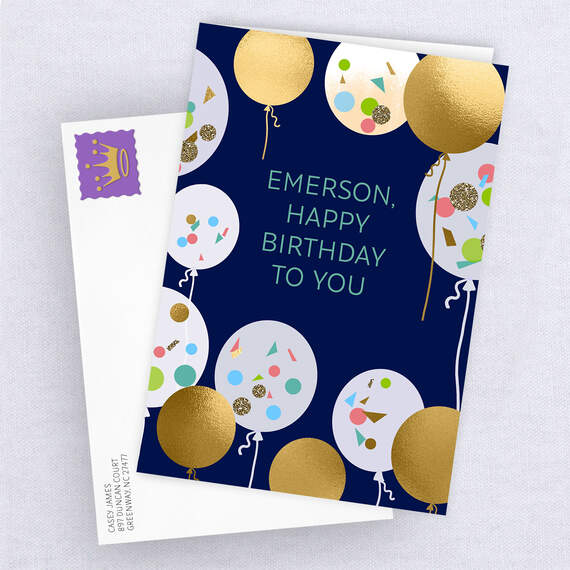 Personalized Confetti Balloons Celebration Card, , large image number 4