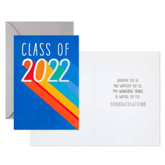 Class of 2022 Shadow Lettering Graduation Cards, Pack of 10, , large image number 2