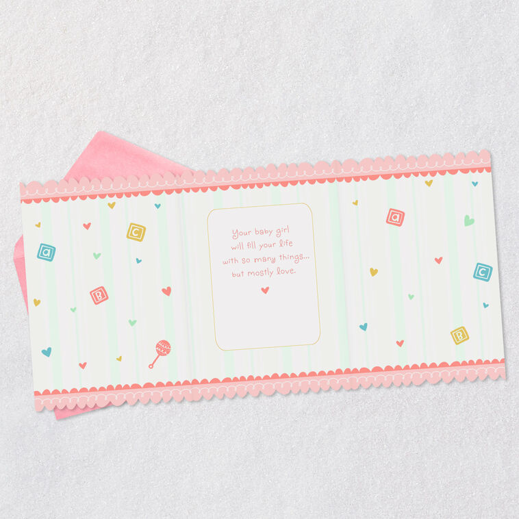 Newborn Items and Hearts 99-cent New Baby Girl Card Signing card image number 5