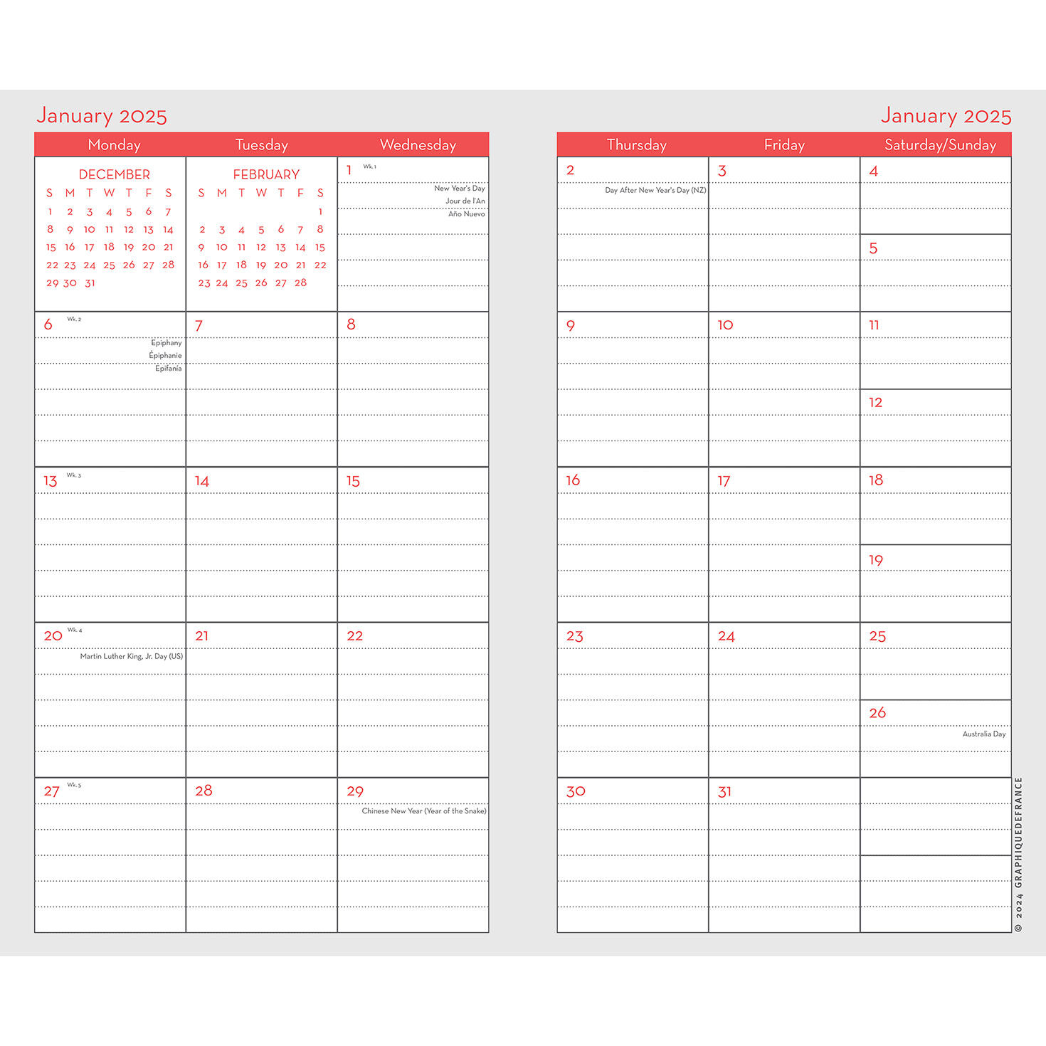 Graphique Floral on Black 2Year Pocket Planner, 20252026 Calendars