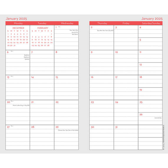 Graphique Floral on Black 2Year Pocket Planner, 20252026 Calendars