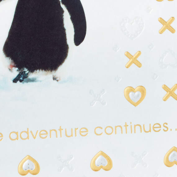 Two Penguins Holding Hands Anniversary Card for Couple, , large image number 4