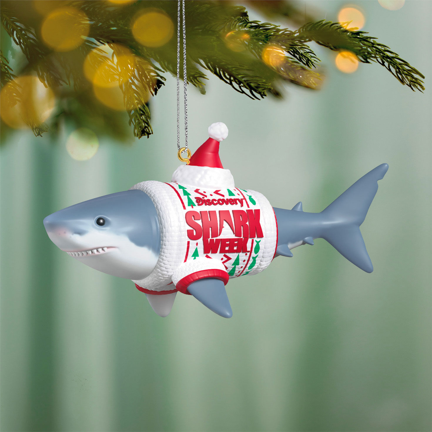Shark Week Shark in Sweater Keepsake Ornament  image number 2