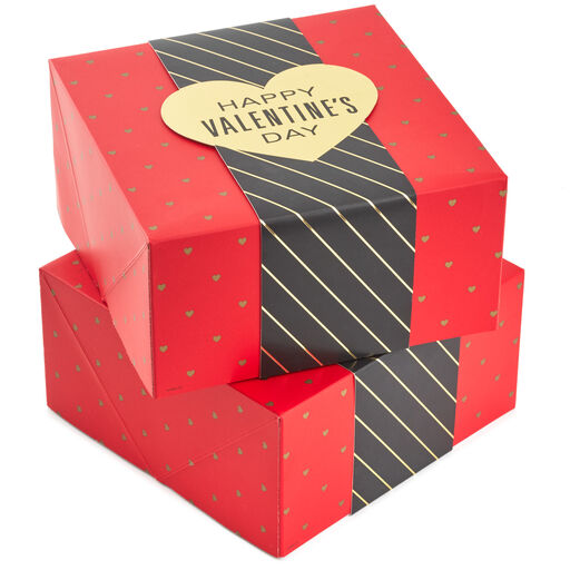 8" Square Happy Valentine's Day 2-Pack Gift Boxes, 