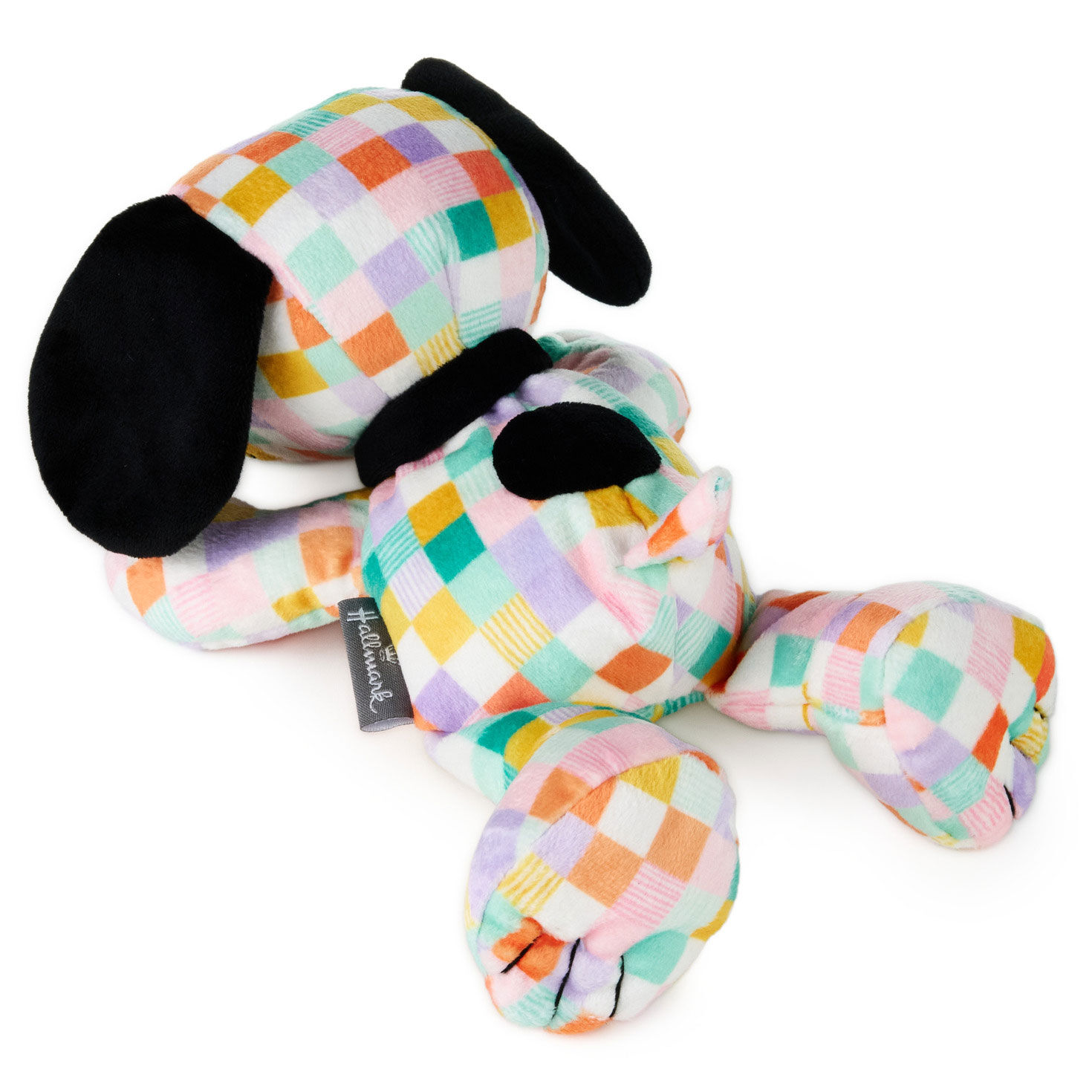 Floppy Snoopy Plush With Pastel Checkerboard Fur back image number 2