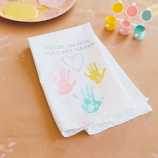 Bless This Mess Tea Towel Handprint Kit, 