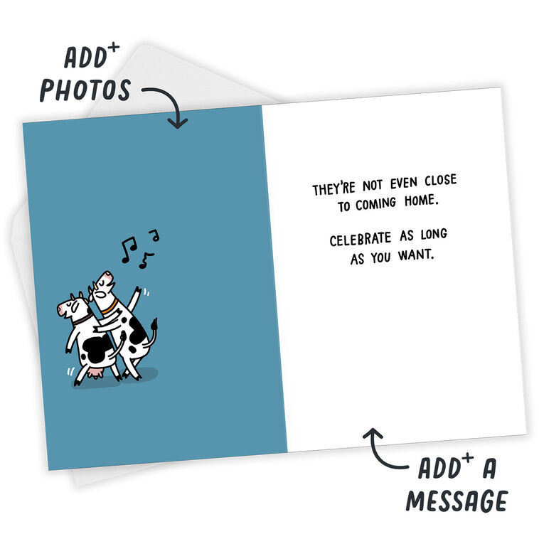 Partying Cows Funny Custom Celebration Card, , large image number 3