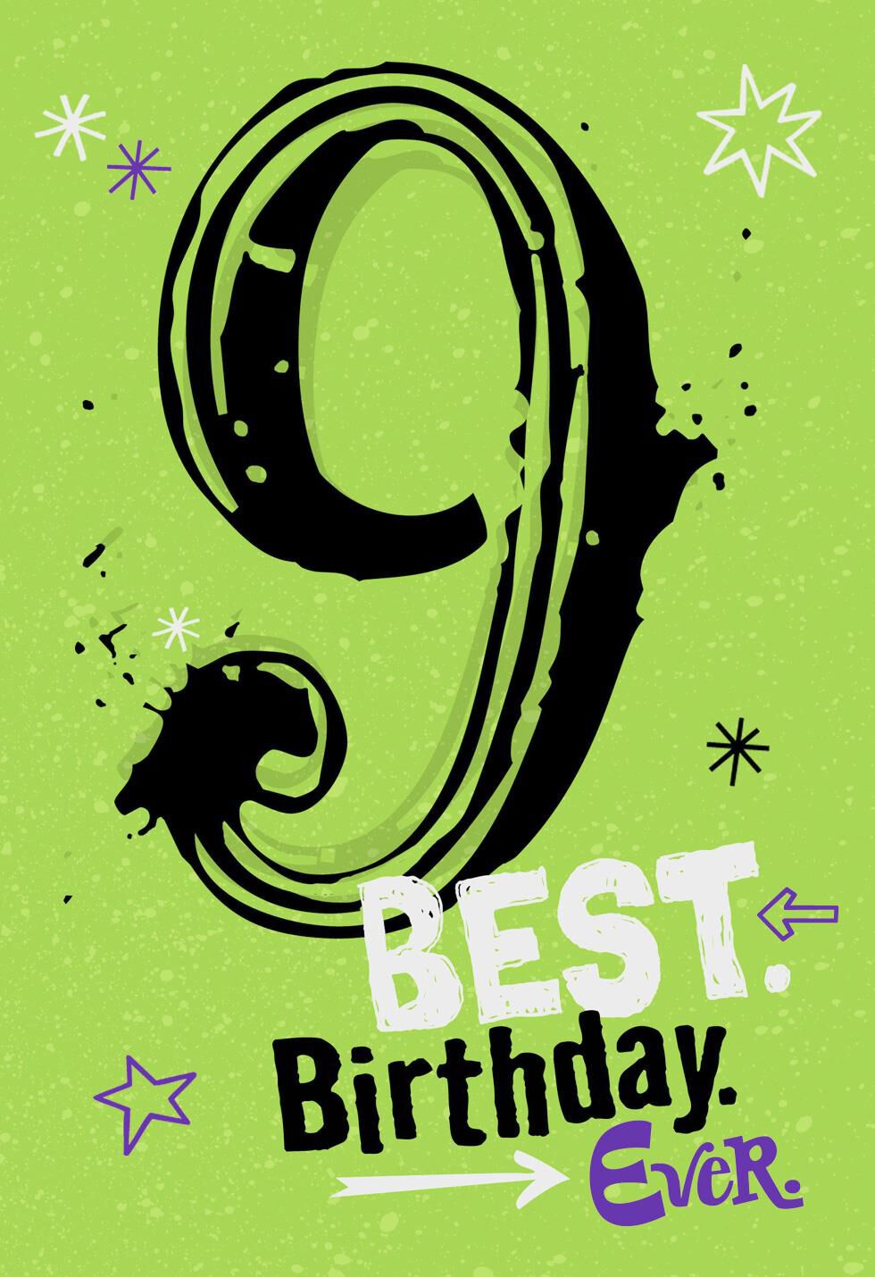 Best Day Ever 9th Birthday Card