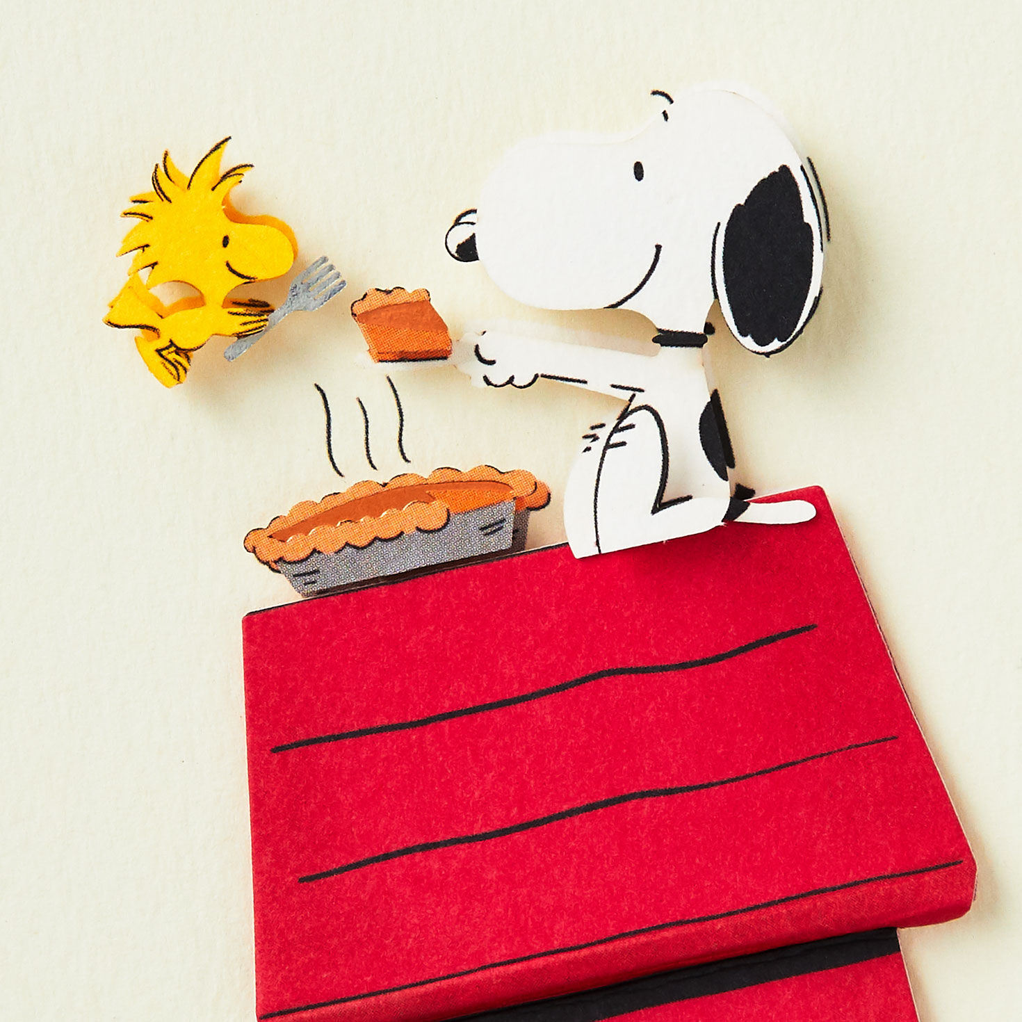 Peanuts Snoopy Pie on Doghouse Thanksgiving Card Card Front Detail image number 4