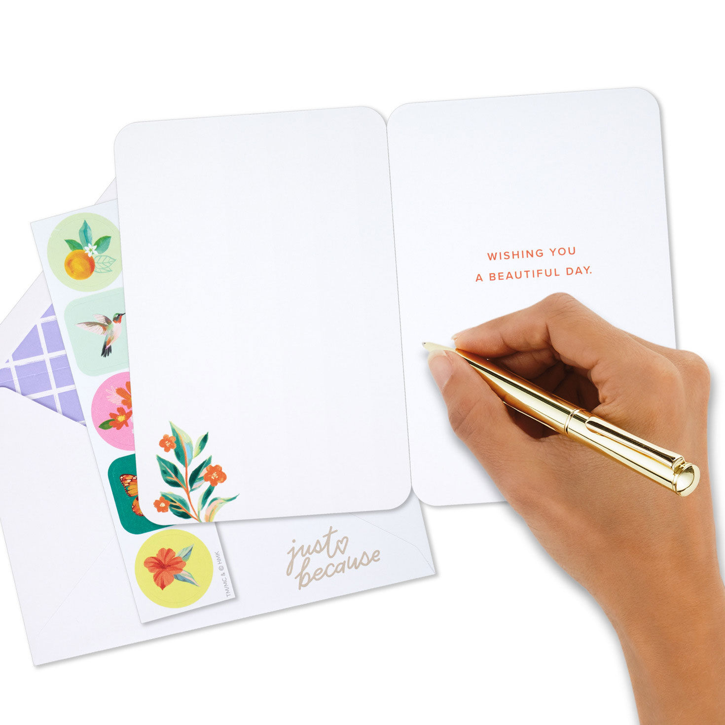 Flowers Just Because Cards Pack With Stickers Signing card image number 6