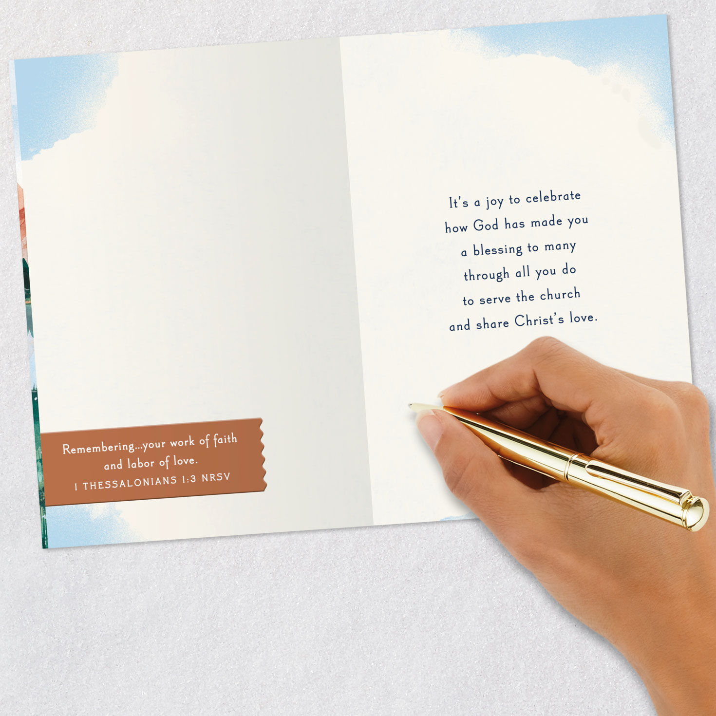 Deer at Mountain Lake Priest Ordination Anniversary Card Signing card image number 7