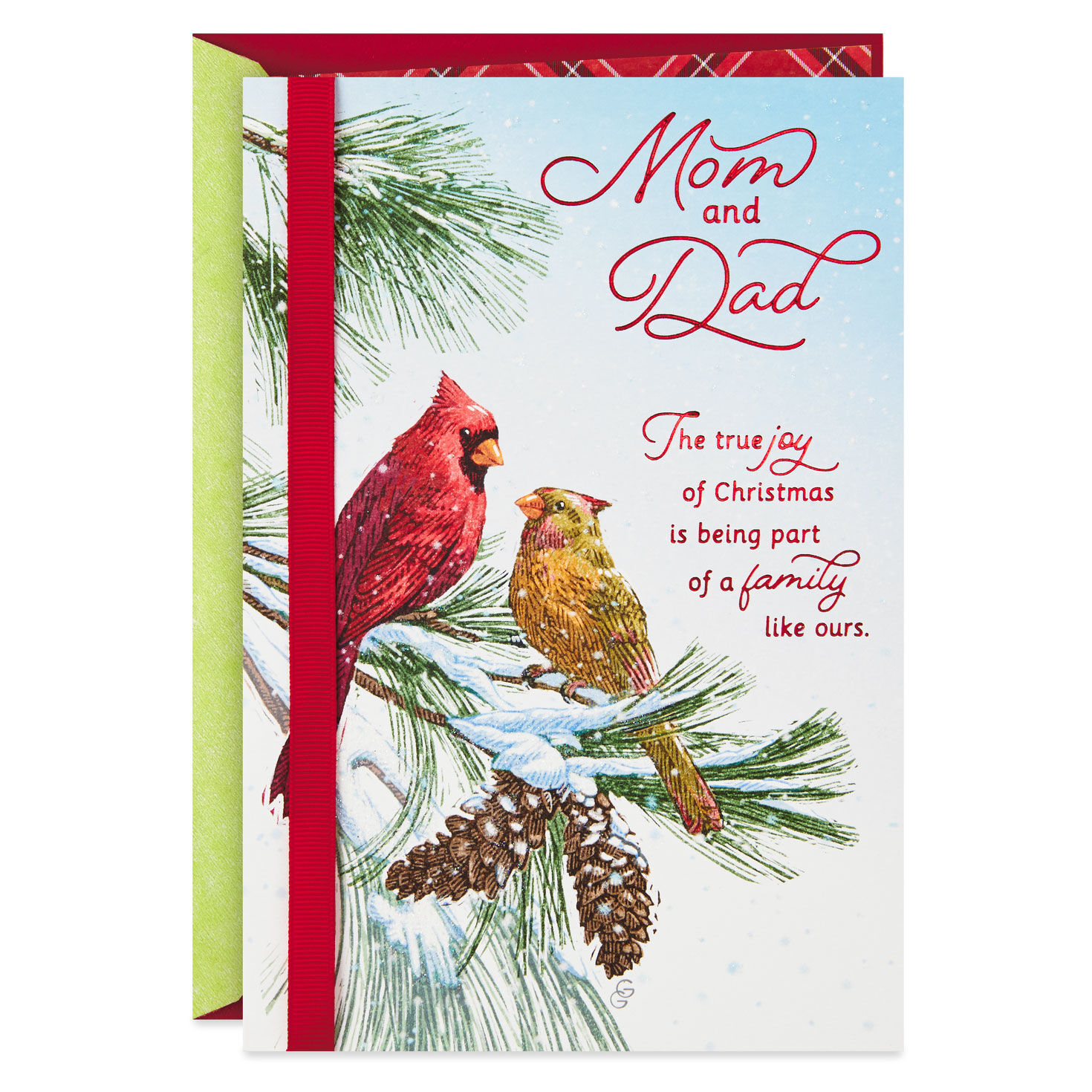 Box 10 Premium Range Christmas Cards Robin In Tree Foil Glitter Finish 