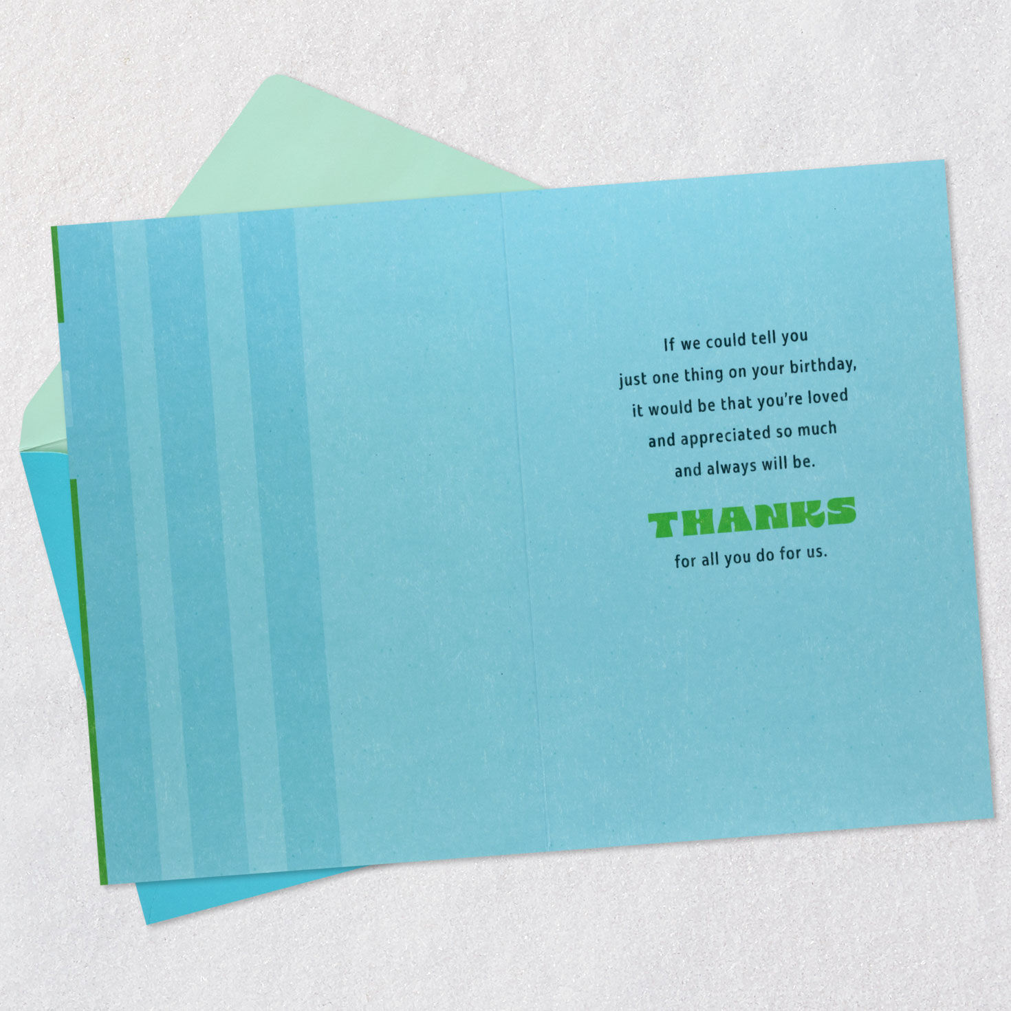Retro Letters on Green Birthday Card for Dad from Us Open card with envelope image number 3