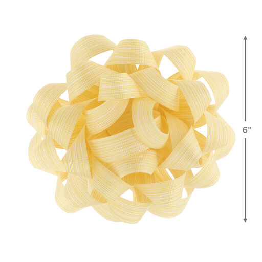 6" Large Yellow and White Gift Bow, 