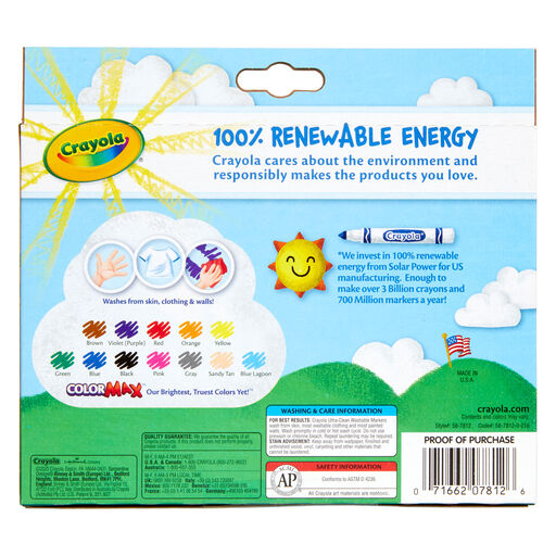 Crayola Washable Broad Line Markers, 12-Count, 