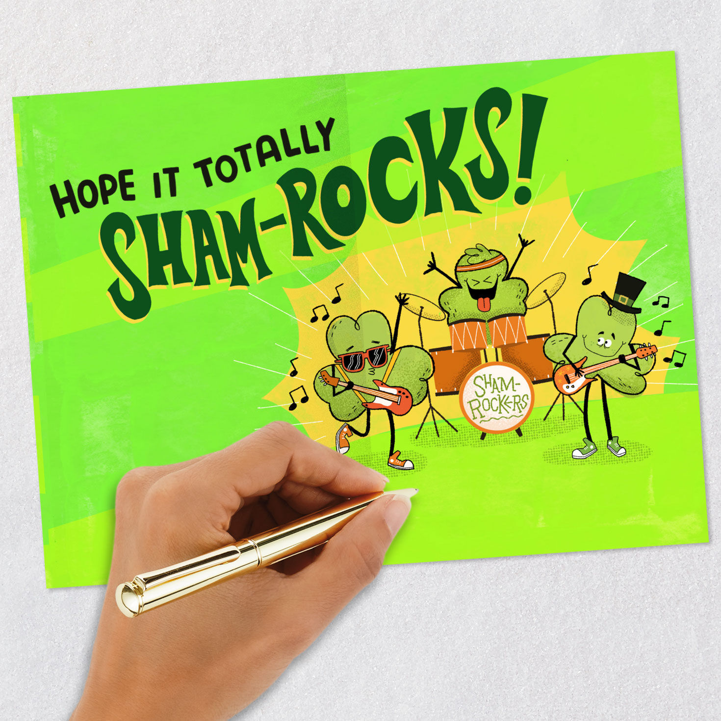 Clover in Top Hat Punny St. Patrick's Day Card Signing card image number 6