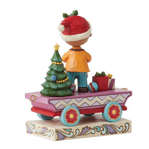 Jim Shore Peanuts Franklin Holiday Train Car Figurine, 4.75", 