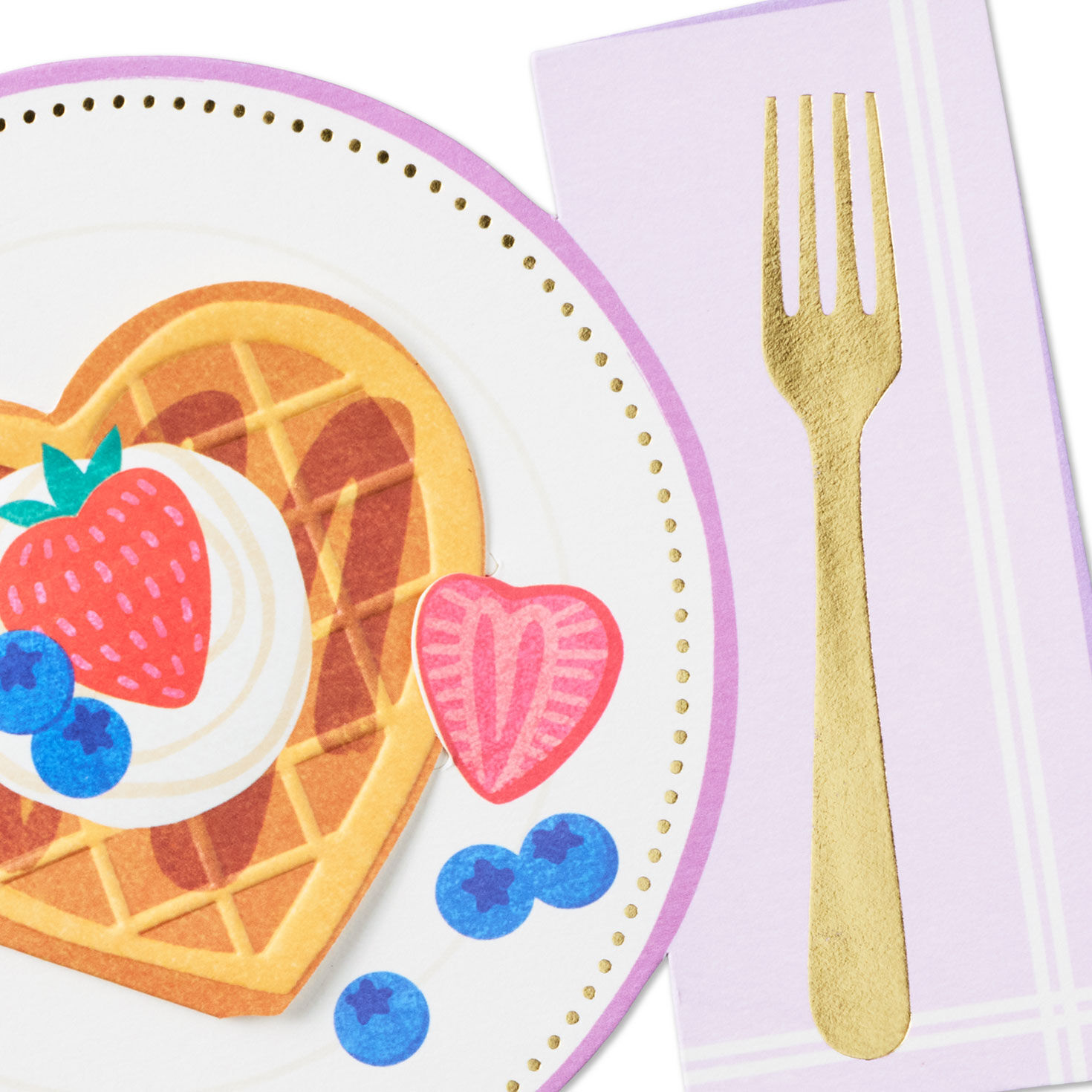 Heart-Shaped Waffle Paper Craft Mother's Day Card Card Front Detail image number 4