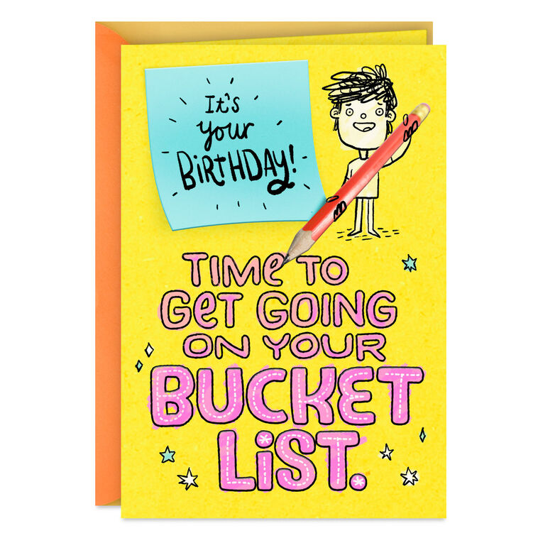 Bucket List Funny Birthday Card